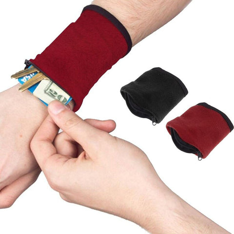 Wristband Sweatband Sports Arm Bag for Key Card Storage Case